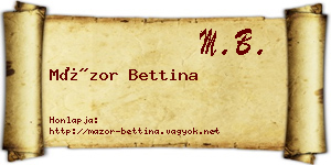 Mázor Bettina névjegykártya